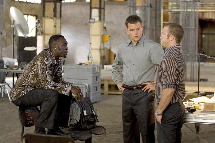 Don Cheadle (Basher Tarr), Matt Damon (Linus Caldwell), Scott Caan (Turk Malloy)