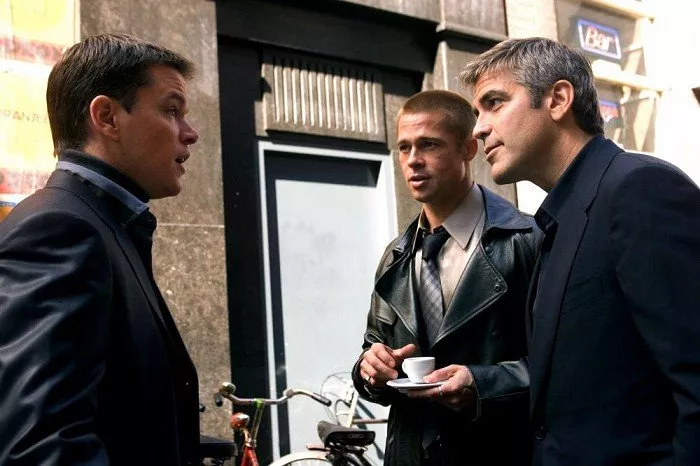 Matt Damon (Linus Caldwell), Brad Pitt (Rusty Ryan), George Clooney (Danny Ocean)