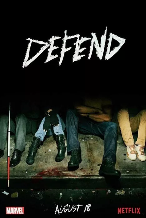 Charlie Cox (Matt Murdock), Krysten Ritter (Jessica Jones), Mike Colter (Luke Cage), Finn Jones (Danny Rand) zdroj: imdb.com