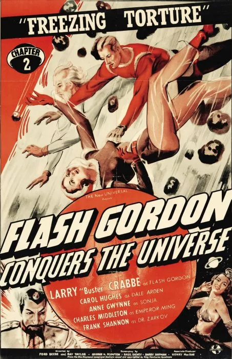 Buster Crabbe (Flash Gordon), Anne Gwynne (Sonja [Chs. 2, 6-12]), Carol Hughes (Dale Arden), Charles Middleton (Emperor Ming) zdroj: imdb.com
