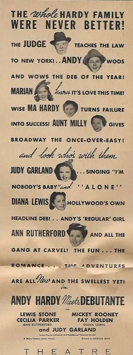 Judy Garland, Mickey Rooney, Sara Haden, Fay Holden, Diana Lewis, Cecilia Parker, Ann Rutherford, Lewis Stone zdroj: imdb.com