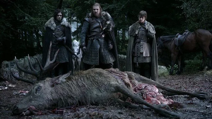 Kit Harington (Jon Snow), Sean Bean (Eddard ’Ned’ Stark), Alfie Allen (Theon Greyjoy)