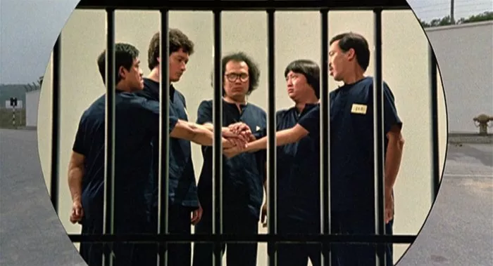 Sammo Kam-Bo Hung (Teapot), Stanley Sui-Fan Fung (Rookie), Richard Ng (Exhaust Pipe), Charlie Chin (Vaseline), John Sham (Curly) zdroj: imdb.com