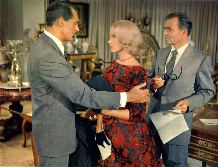 Cary Grant (Roger O. Thornhill), James Mason (Phillip Vandamm), Eva Marie Saint (Eve Kendall) zdroj: imdb.com