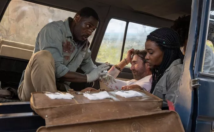 Idris Elba (Dr. Nate Samuels), Sharlto Copley (Martin Battles), Iyana Halley (Meredith Samuels) zdroj: imdb.com
