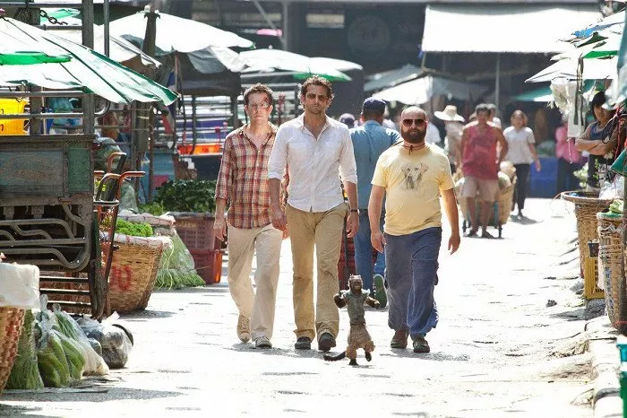 Ed Helms (Stu), Bradley Cooper (Phil), Crystal the Monkey (Drug Dealing Monkey), Zach Galifianakis (Alan)