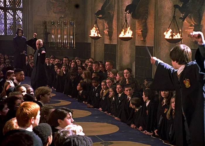 Alan Rickman (Professor Snape), Tom Felton (Draco Malfoy), Daniel Radcliffe (Harry Potter)