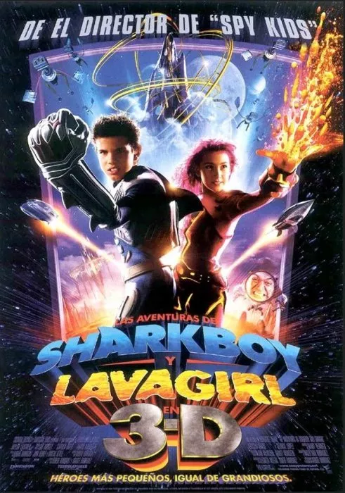 George Lopez (Mr. Electric), Taylor Lautner (Sharkboy), Taylor Dooley (Lavagirl) zdroj: imdb.com