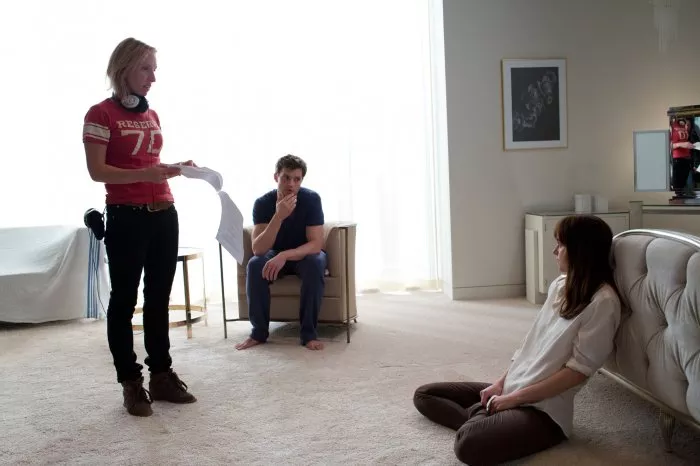 Dakota Johnson (Anastasia Steele), Sam Taylor-Johnson, Jamie Dornan (Christian Grey) zdroj: imdb.com