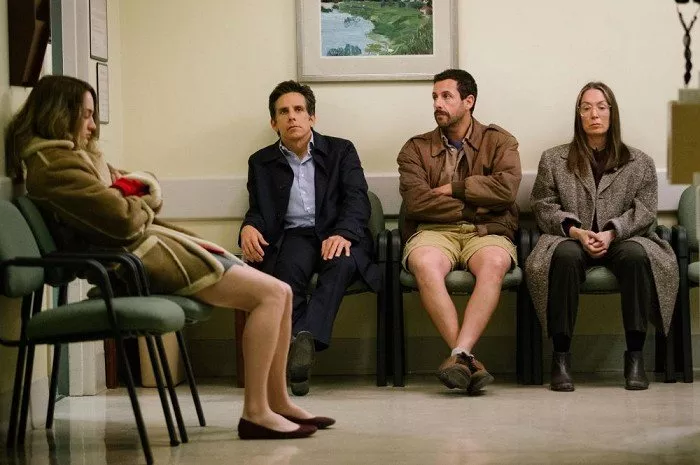 Grace Van Patten (Eliza Meyerowitz), Ben Stiller (Matthew), Adam Sandler (Danny), Elizabeth Marvel (Jean Meyerowitz)