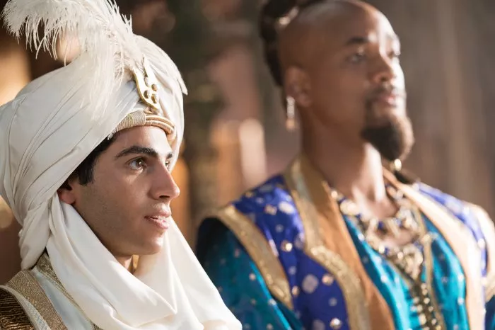 Will Smith (Genie), Mena Massoud (Aladdin) zdroj: imdb.com