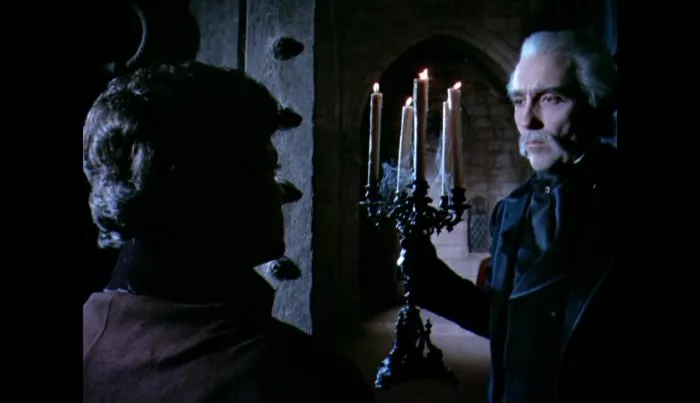 Christopher Lee (Count Dracula), Fred Williams (Jonathan Harker) zdroj: imdb.com